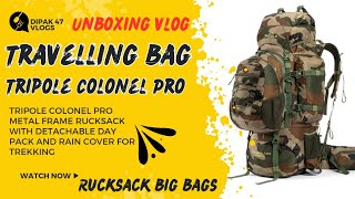 traveling bag Tripole Colonel Pro Metal Frame Rucksack blogging bags bigg bags india army callr [upl. by Lunette]