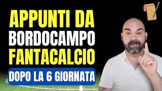 INDICAZIONI e CONSIGLI FANTACALCIO🔎 RECAP dopo la 6 GIORNATA [upl. by Loyce]