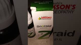 Snoraid drops  bakson snoraid drops  bakson homoeopathic medicine snoraid drops  for snoring [upl. by Hew]