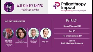 Philanthropy Impacts Walk in my Shoes series Donor Advised Funds DAFs and their benefits [upl. by Elbam]