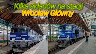 Kilka składów na stacji Wrocław Główny  Jesień 2022 r [upl. by Lledo]