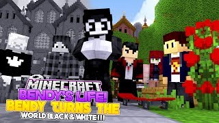 Minecraft BENDYS LIFE 15ANGRY BENDY GETS REVENGE amp TURNS THE WORLD BLACK AND WHITE Baby Leah [upl. by Airehs]