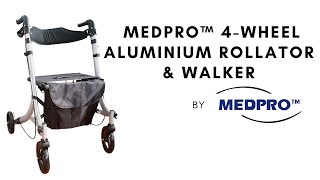 MEDPRO™ 4Wheel Aluminium Rollator amp Walker [upl. by Halilak]