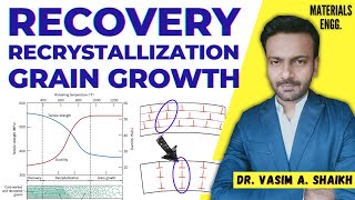 Recovery  Recrystallization  Grain Growth  Annealing  Engineering Materials  Mechanical Engg [upl. by Oninotna]