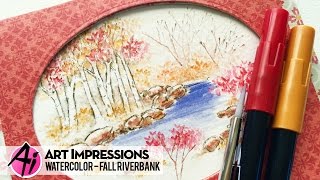 Ai Watercolor  Fall Riverbank [upl. by Feeney85]