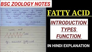 TYPES AND FUNCTION OF FATTY ACIDFAT NOTES biochemistry bsczoology2ndyearnotes ZOOLOGYNOTES [upl. by Eecyal]