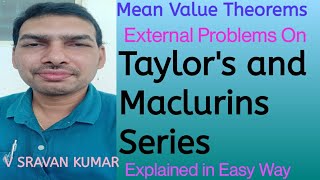 TAYLORS amp MACLAURINS SERIES PROBLEMS IN TELUGU [upl. by Rodmun]