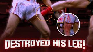 HOW TO DESTROY A LEG WITH LOW KICKS  Rajadamnern World Series [upl. by Savart]