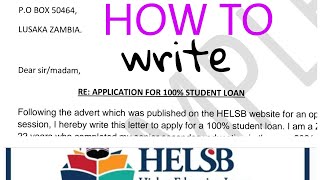 student application letter for student loan at UNZA CBU [upl. by Yennek]