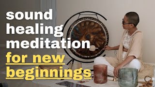 sound healing meditation for new beginnings  light language singing bowls gong chimes drum [upl. by Derwin]