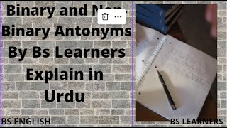 AntonymsBinary and NonBinary Antonyms in Semantics by Bs Learners [upl. by Enneicul]