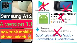 Samsung M12 unlocked password frp without PC New trick version 1314 latest video [upl. by Linnie]