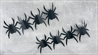 DIY Spinnen Girlande aus Papier basteln  einfache Halloween Deko 🕷 [upl. by Renick]