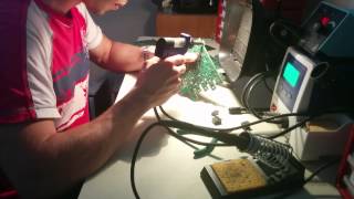 Desoldering PTH components from an older prototype using a ZD985 desoldering station [upl. by Saeger]