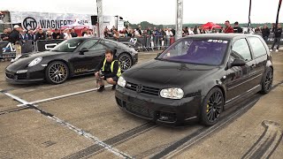 950HP Volkswagen Golf IV R32 Turbo vs 850HP Porsche 991 ES800 LCE Performance [upl. by Htevi]