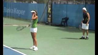 Julia Goerges practice in Portoroz 2008 [upl. by Haslam]