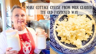 how to make cottage cheese using clabbered milk the oldfashioned way [upl. by Anyl179]