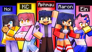 10 FRIENDS on one APHMAU BLOCK in Minecraft [upl. by Amat]