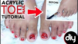 How to do Acrylic TOE Nails Foot Transformation [upl. by Alysoun]