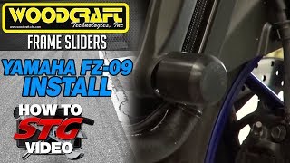 How to Install Woodcraft Frame Sliders on Yamaha FZ09 by Sportbiketrackgearcom [upl. by Garald456]