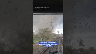 Tornado strikes train in Nebraska [upl. by Pentheam]