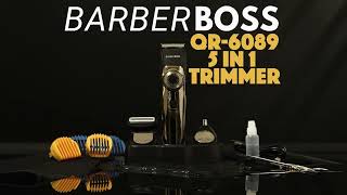 BarberBoss QR6089 Cordless 5in1 Grooming Kit – Wet and Dry Use [upl. by Irahk]