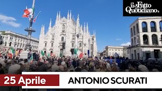 25 Aprile Scurati dal palco della piazza di Milano legge il monologo censurato [upl. by Trix]