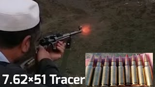 7 62×51mm Nato tracer round firing308 win trace cartridge firing on Range [upl. by Wiseman]