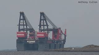 Heerema Sleipnir Arriving to Stavanger 4K [upl. by Hayouqes846]