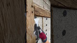 Install of oakum carpentry carpenter oak joinery construction carpentrytips [upl. by Granger]