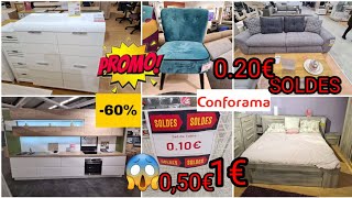 CONFORAMA🚨SOLDES JUSQUÀ60 VAISSELLE A 020€😱 CANAPÉ DANGLE LIT TABLERANGEMENTS CUISINE A50 [upl. by Latt959]