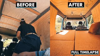 VW Caddy Maxi Camper Conversion Start To Finish  Van Build  Timelapse [upl. by Nickie]