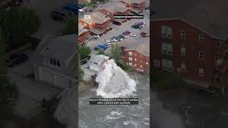 House collapses into river after glacial flood in Alaska  ABC News [upl. by Behl]