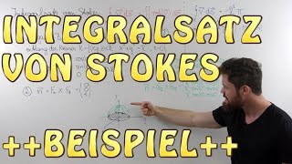 Integralsatz von Stokes Teil 2 BEISPIEL Zirkulation entlang eines Kreises [upl. by Rania]