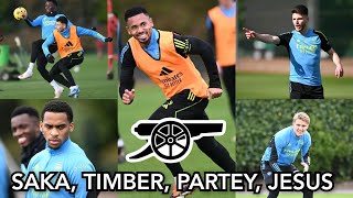 INSIDE TRAINING TODAY  Partey Timber Saka Zinchenko amp Tomiyasu ALL Train AHEAD of Man United [upl. by Dlanar794]