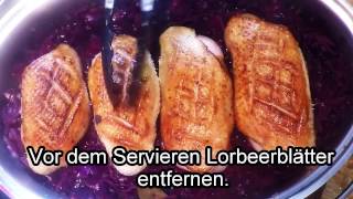 Rotkohl mit Entenbrustfilet  low carb Gericht [upl. by Rowley]