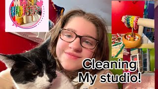 Cleaning my bracelet studio the fun way 🤩✨ bracelets studio cleaning messy smallbusiness [upl. by Jaquelin]