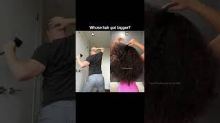 WHOSE HAIR GOT BIGGER 💁‍♀️ hair hairstyle shorts youtubeshorts funny [upl. by Let]