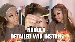 NADULA HAIR  DETAILED INSTALL using 13x4 Lace Highlighted Colored Wig [upl. by Auhoj]