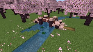 Cherry Blossom Bridge Minecraft 120 Tutorial [upl. by Yortal231]