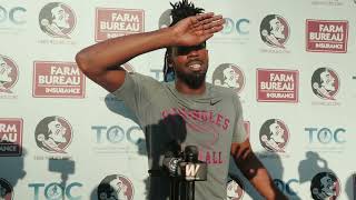 FSU Football  Kentron Poitier going over spring practice [upl. by Rie615]