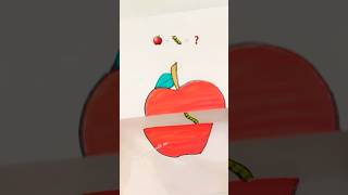 🍎🐛  cute creative drawing ideas shorts drawing art [upl. by Mellie]