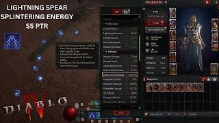 Lightning Spear Splintering Energy Pit 101 PRE NERF Full Run amp Build  Diablo 4 S5 PTR [upl. by Perrin]