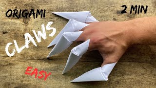 EASY PAPER CLAWS ORIGAMI TUTORIAL  HOW TO MAKE PAPER CLAWS ORIGAMI  EASY TOP ORIGAMI WOLF CLAWS [upl. by Kwasi]