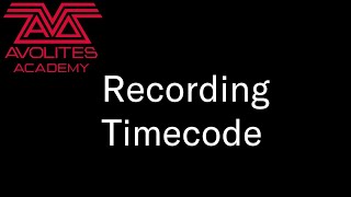 Recording Timecode [upl. by Jez]