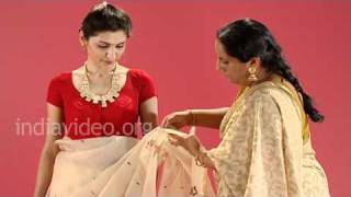 Bangladeshi Jamdani Saree In Bengali Style  Tutorial [upl. by Sontich]