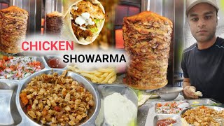 Eating Chicken Showarma PlatterSaudi Street Food chickenshawarma food foodblogger [upl. by Reprah]