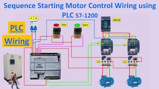 Sequential Motor Control Wiring Diagram Using PLC S71200  StepbyStep Guide Electricalgenius [upl. by Nikolai516]