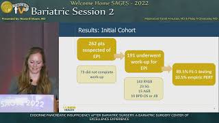 EXOCRINE PANCREATIC INSUFFICIENCY AFTER BARIATRIC SURGERY A BARIATRIC SURGERY CENTER OF EXCELLE [upl. by Adnohral]