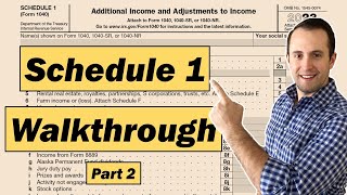 How to Fill Out Schedule 1 Form 1040 Part 2 [upl. by Tillie802]